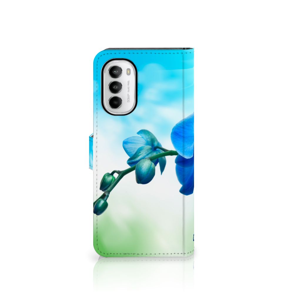 Motorola Moto G52 | Moto G82 Hoesje Orchidee Blauw - Cadeau voor je Moeder