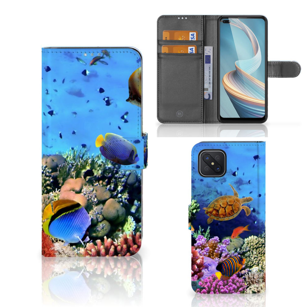 OPPO Reno4 Z Telefoonhoesje met Pasjes Vissen