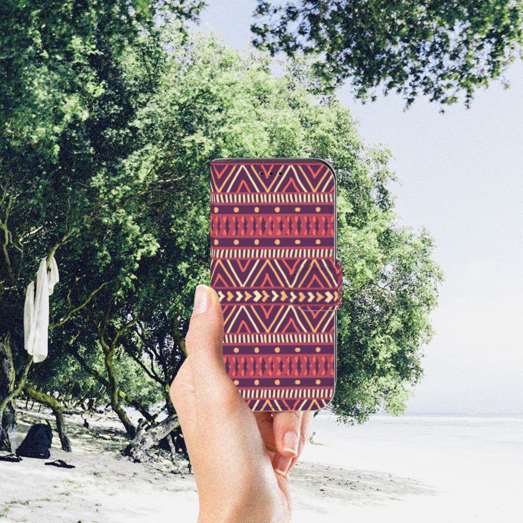 Apple iPhone 11 Pro Telefoon Hoesje Aztec Paars