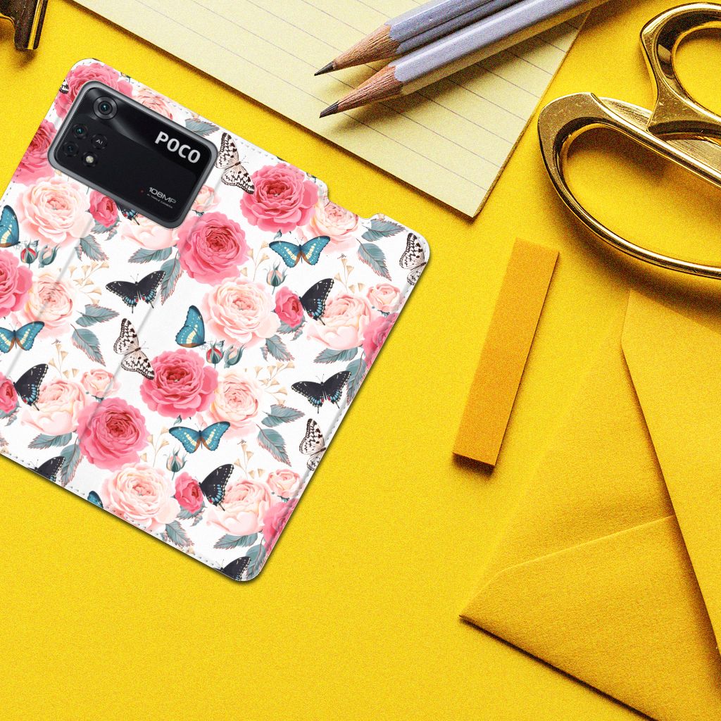 Poco X4 Pro 5G Smart Cover Butterfly Roses - B2C Telecom