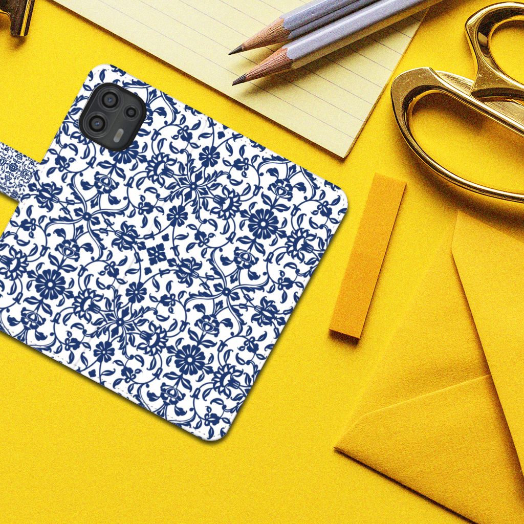 Motorola Edge 20 Lite Hoesje Flower Blue