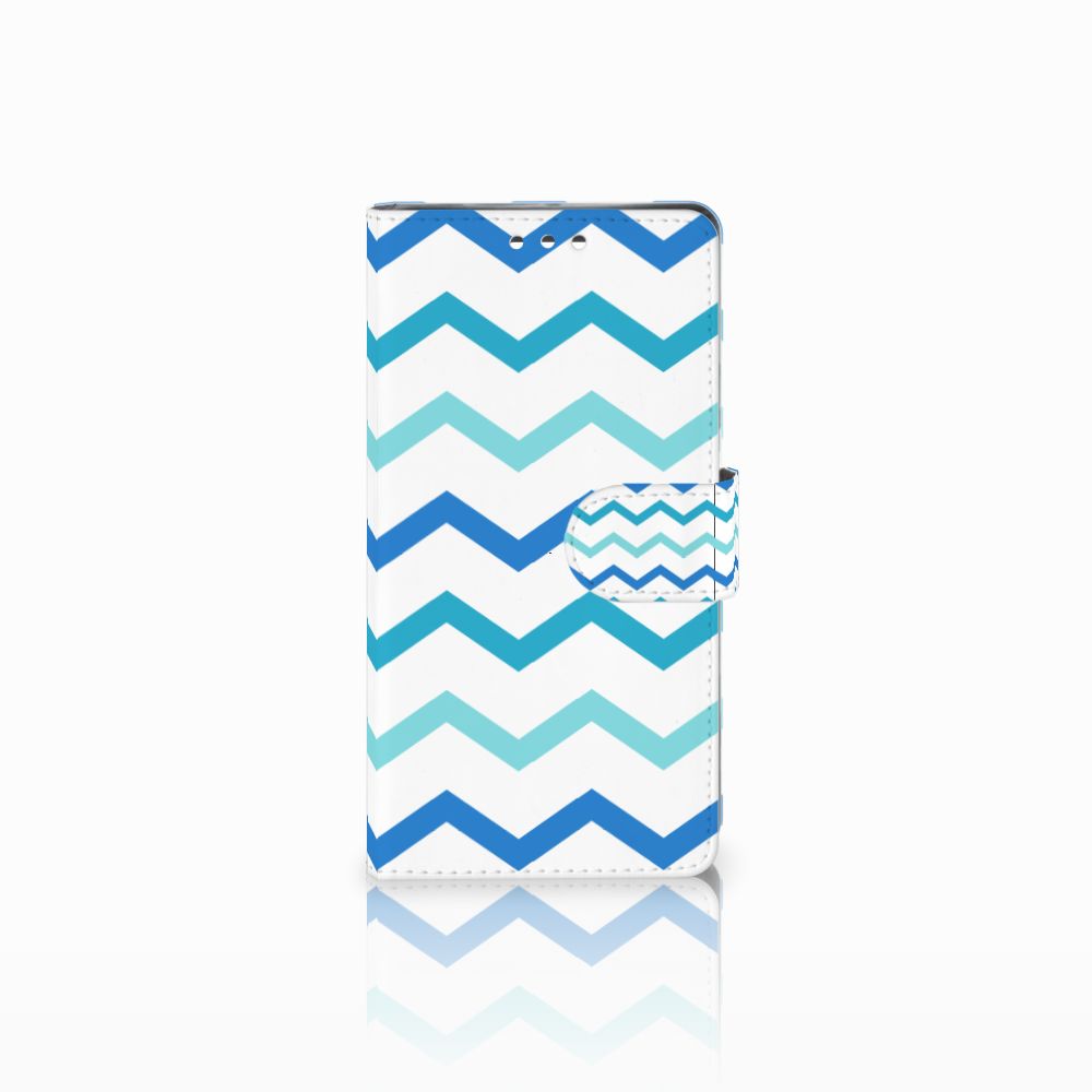 Sony Xperia XZ1 Telefoon Hoesje Zigzag Blauw