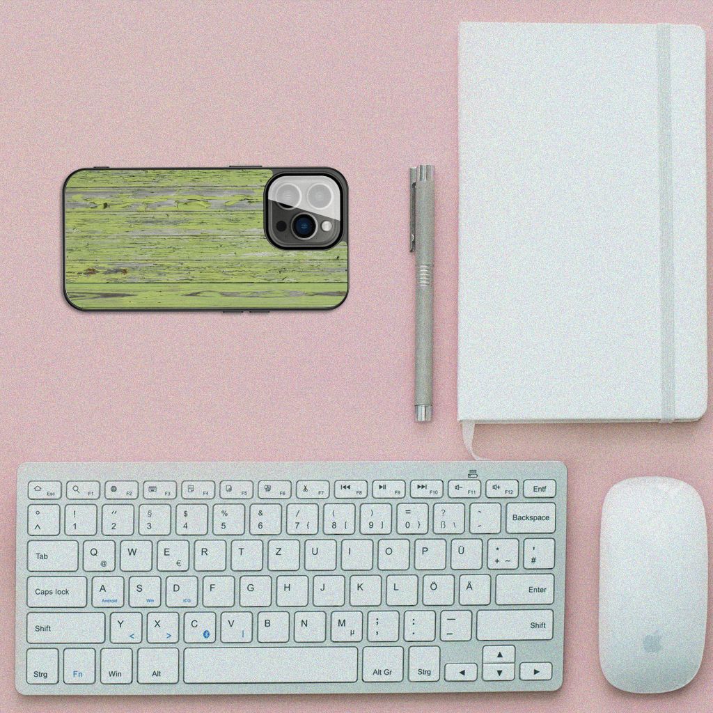iPhone 13 Pro Houten Print Telefoonhoesje Green Wood B2C Telecom