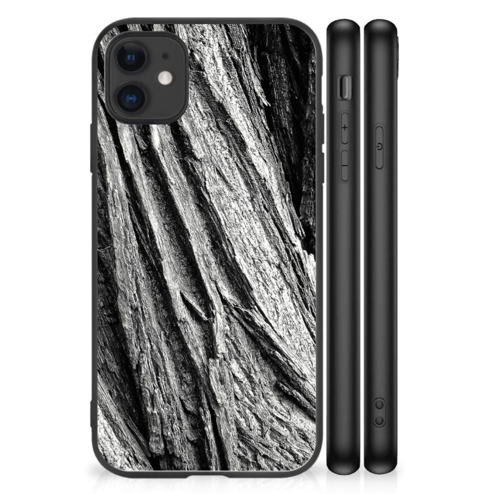 Houten Print Telefoonhoesje iPhone 11 Boomschors Grijs B2C Telecom