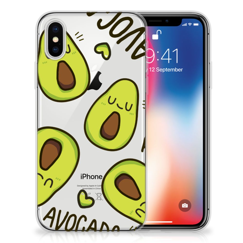 Apple iPhone X | Xs Telefoonhoesje met Naam Avocado Singing