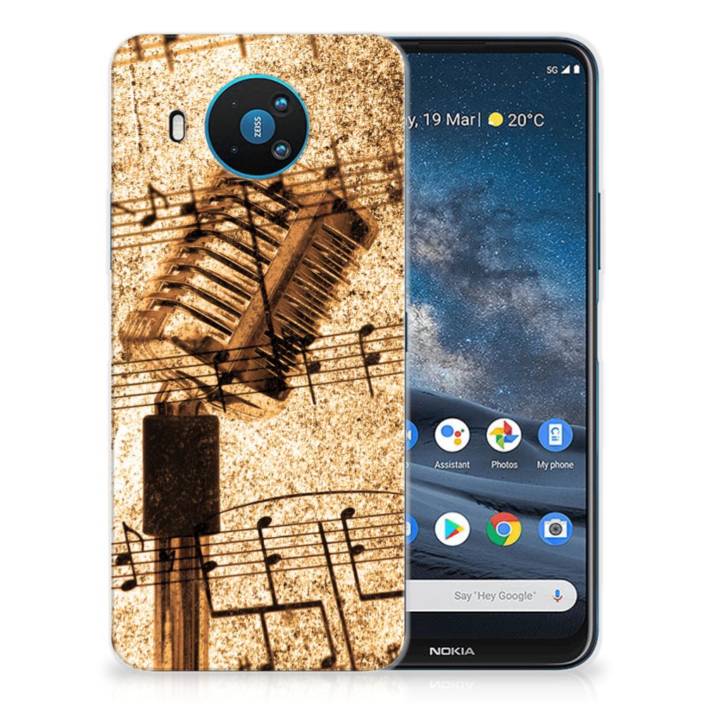 Nokia 8.3 Siliconen Hoesje met foto Bladmuziek