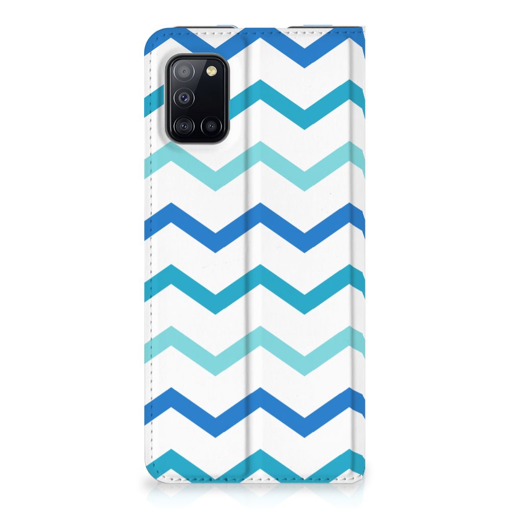 Samsung Galaxy A31 Hoesje met Magneet Zigzag Blauw - B2C Telecom