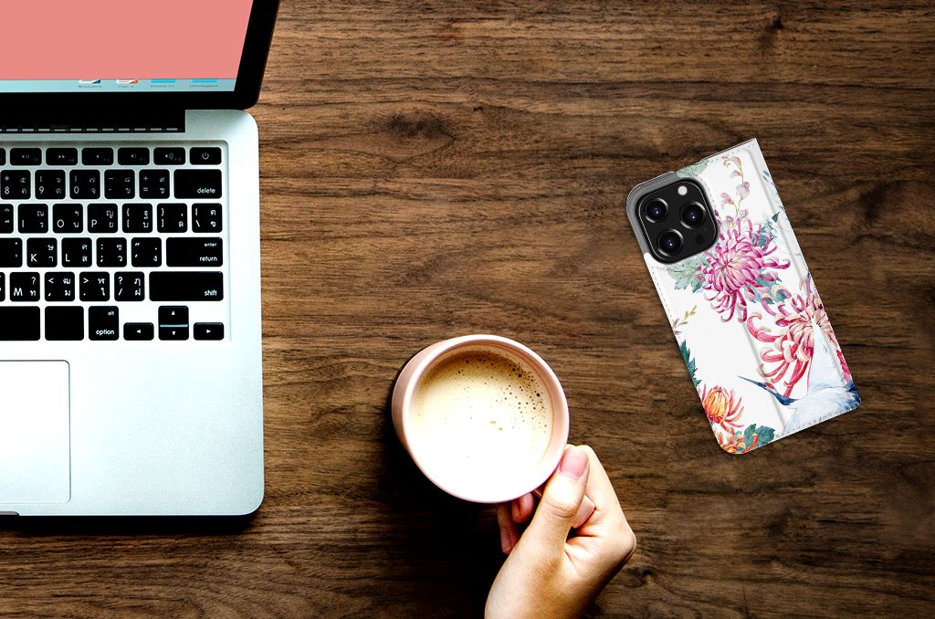 iPhone 13 Pro Hoesje maken Bird Flowers - B2C Telecom