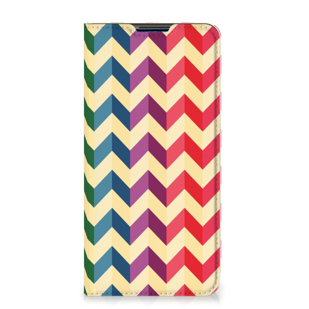 Xiaomi Redmi Note 9 Hoesje met Magneet Zigzag Multi Color - B2C Telecom
