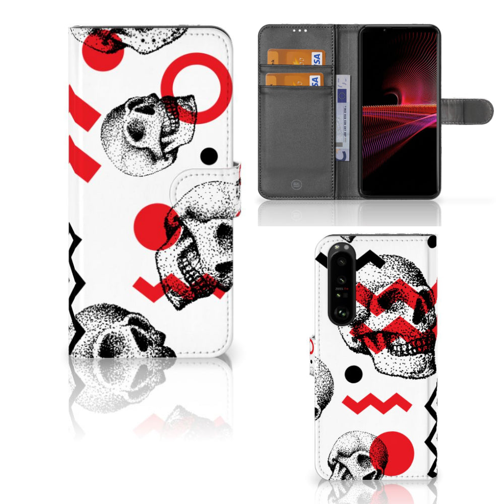 Telefoonhoesje met Naam Sony Xperia 1 III Skull Red