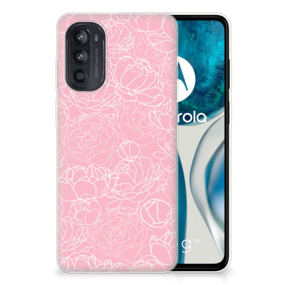 Motorola Moto G52/G82 TPU Case White Flowers