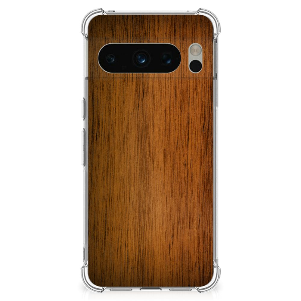 Google Pixel 8 Pro Stevig Telefoonhoesje Donker Hout