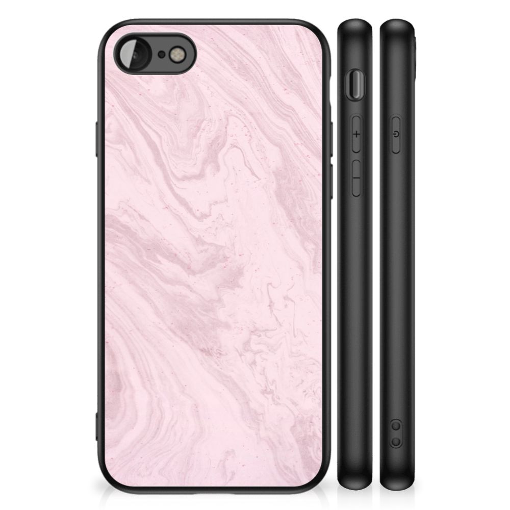iPhone SE 2022 | SE 2020 | 7/8 Marmeren Print Telefoonhoesje Marble Pink - Origineel Cadeau Vriendin