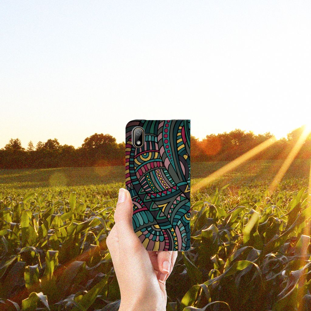 Huawei Y5 (2019) Hoesje met Magneet Aztec - B2C Telecom