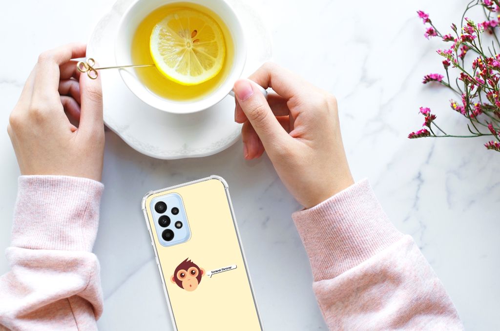 Samsung Galaxy A23 Stevig Bumper Hoesje Monkey - B2C Telecom