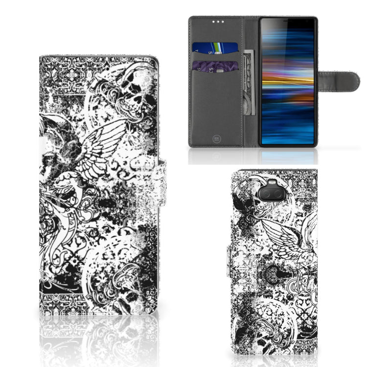 Telefoonhoesje met Naam Sony Xperia 10 Skulls Angel