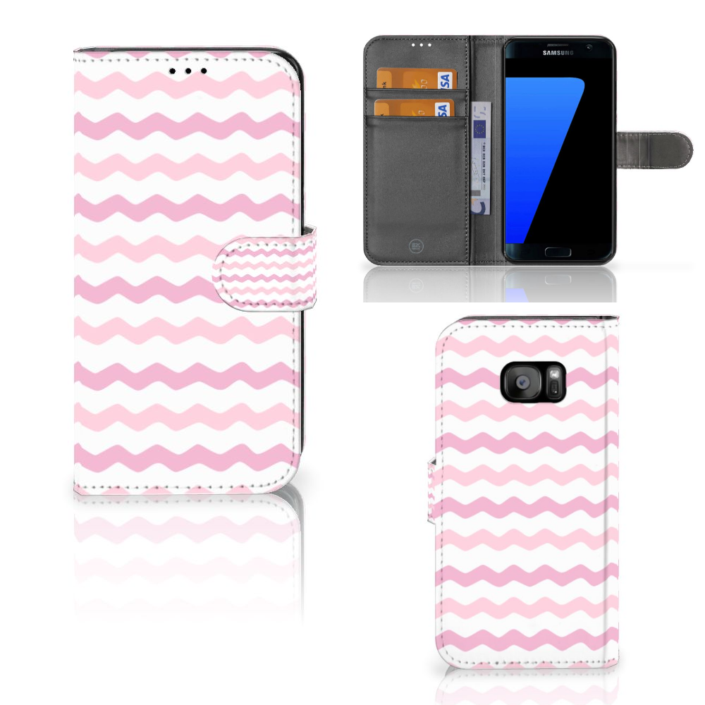 Samsung Galaxy S7 Edge Telefoon Hoesje Waves Roze