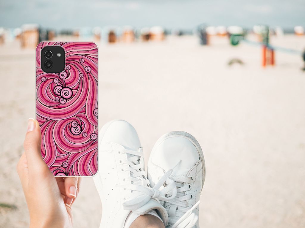 Samsung Galaxy A03 Hoesje maken Swirl Pink B2C Telecom