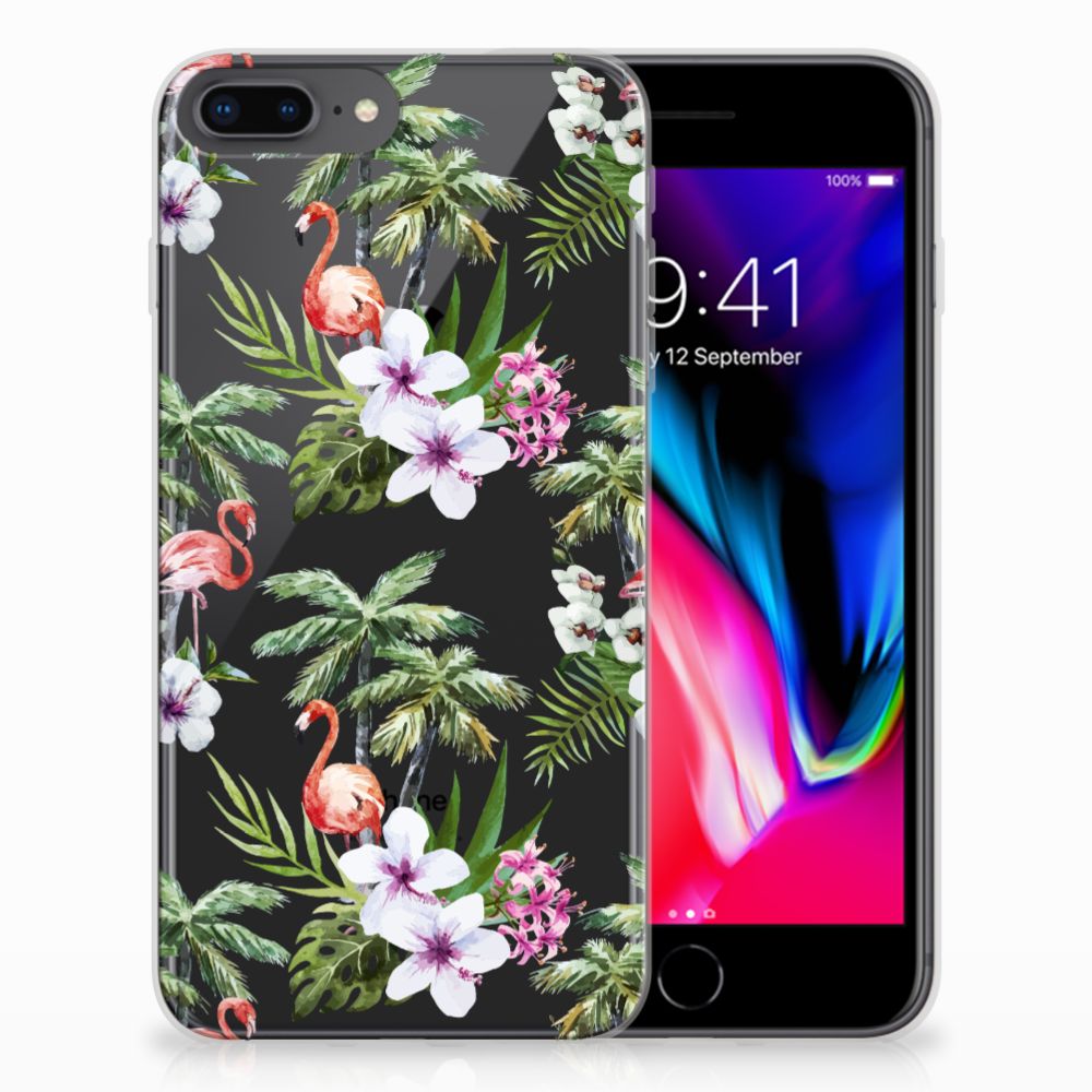 Apple iPhone 7 Plus | 8 Plus TPU Hoesje Flamingo Palms