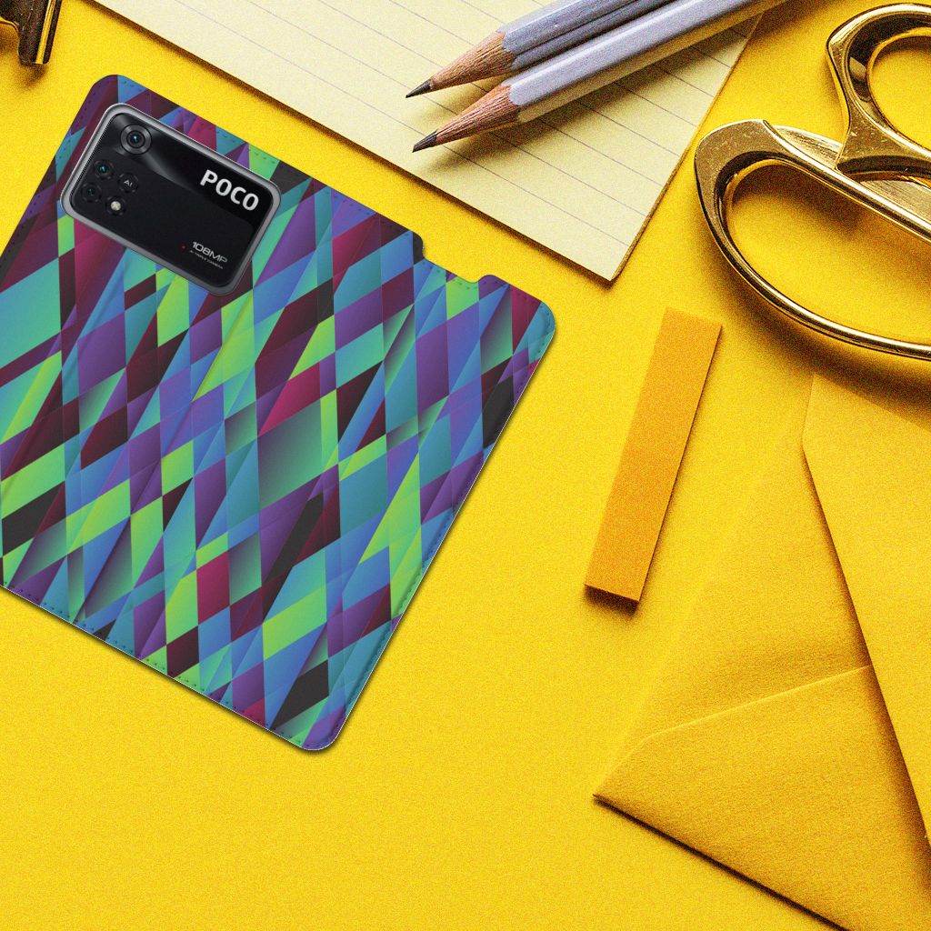 Poco X4 Pro 5G Stand Case Abstract Green Blue - B2C Telecom