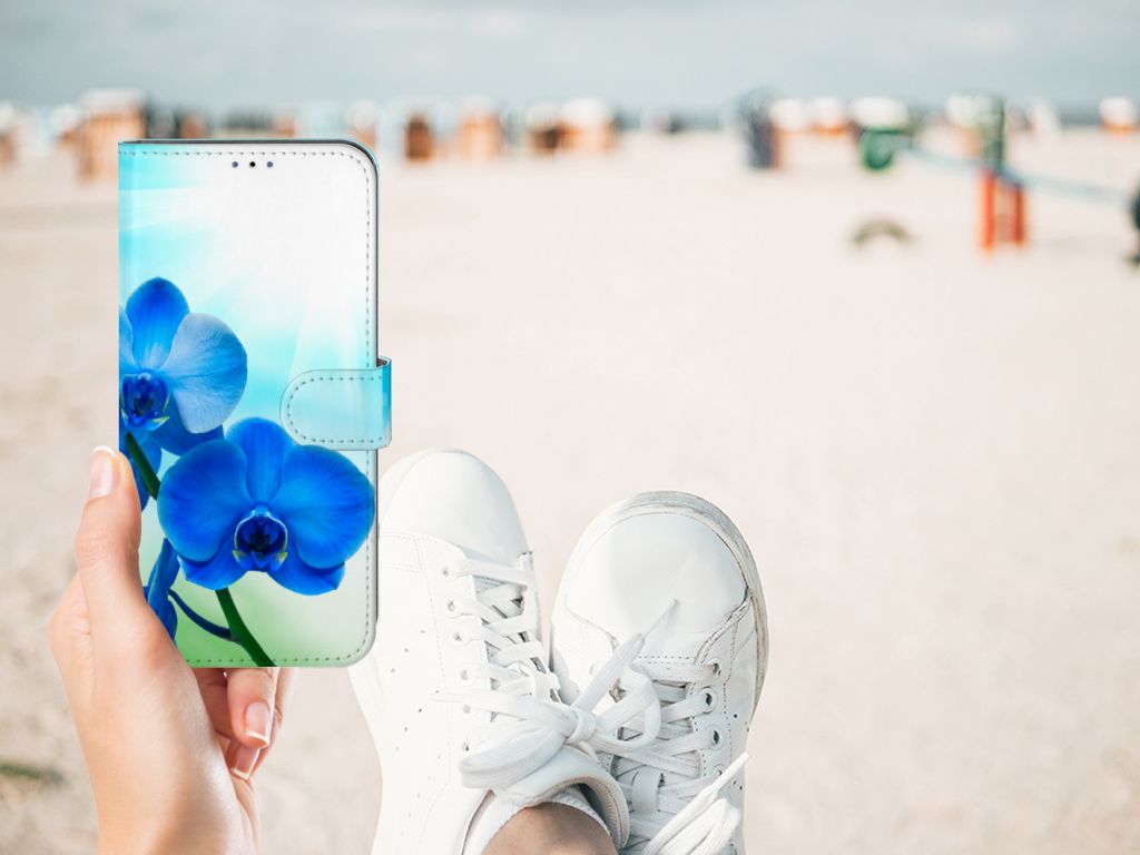 Samsung Galaxy A03s Hoesje Orchidee Blauw - Cadeau voor je Moeder