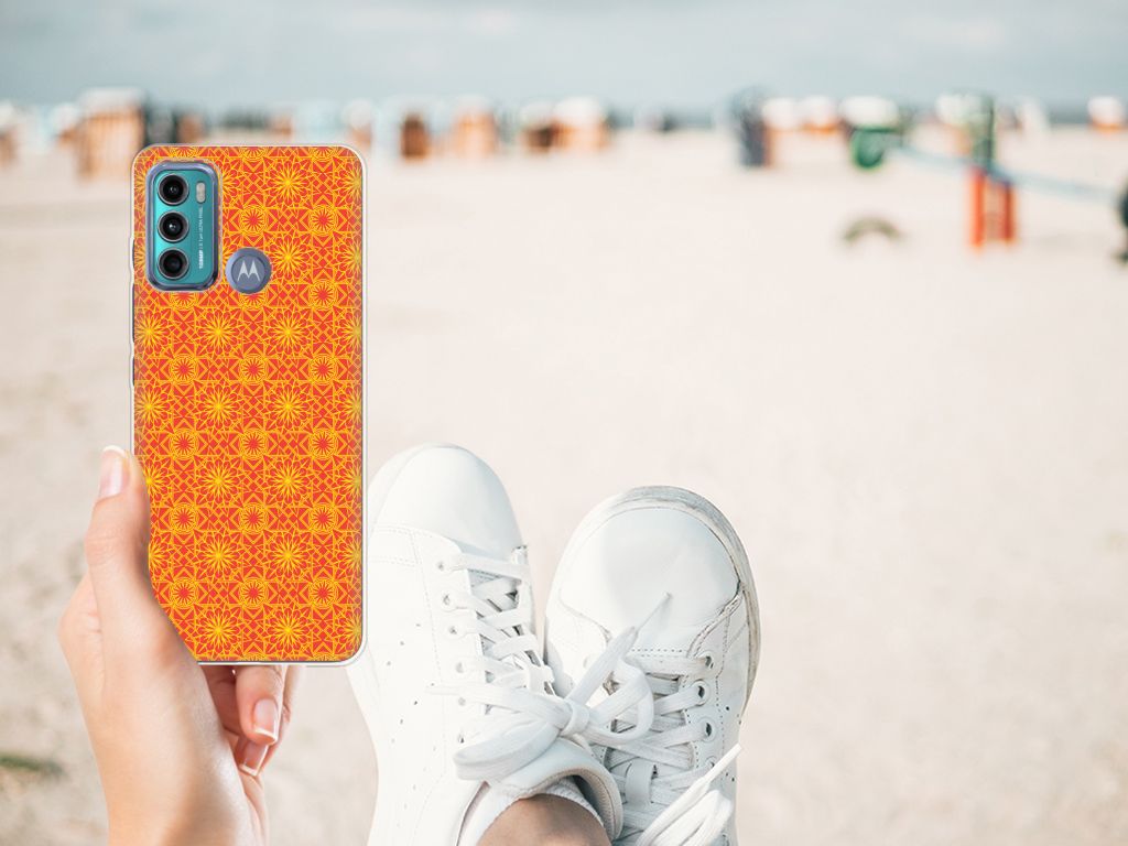 Motorola Moto G60 TPU bumper Batik Oranje B2C Telecom