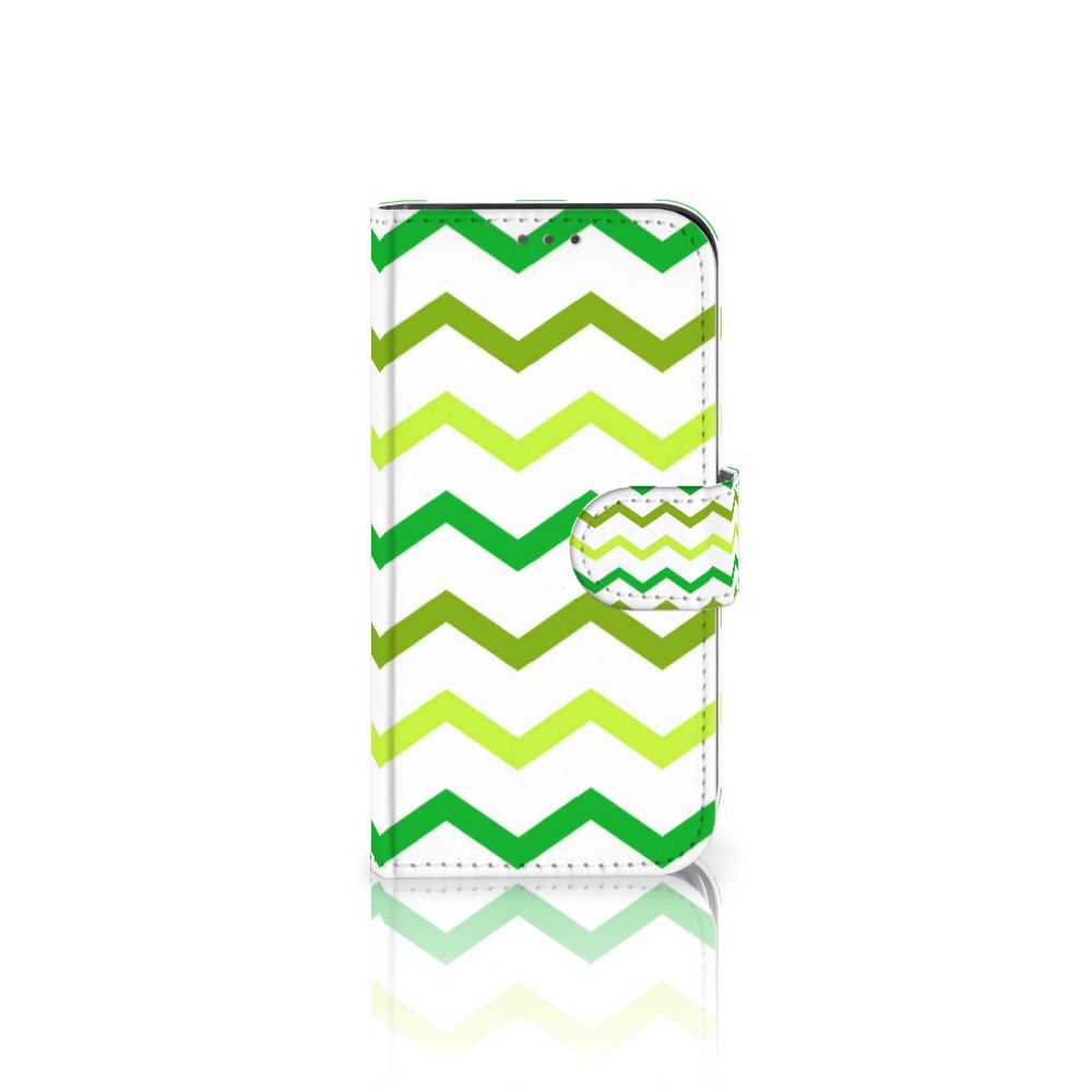 Apple iPhone 12 Mini Telefoon Hoesje Zigzag Groen