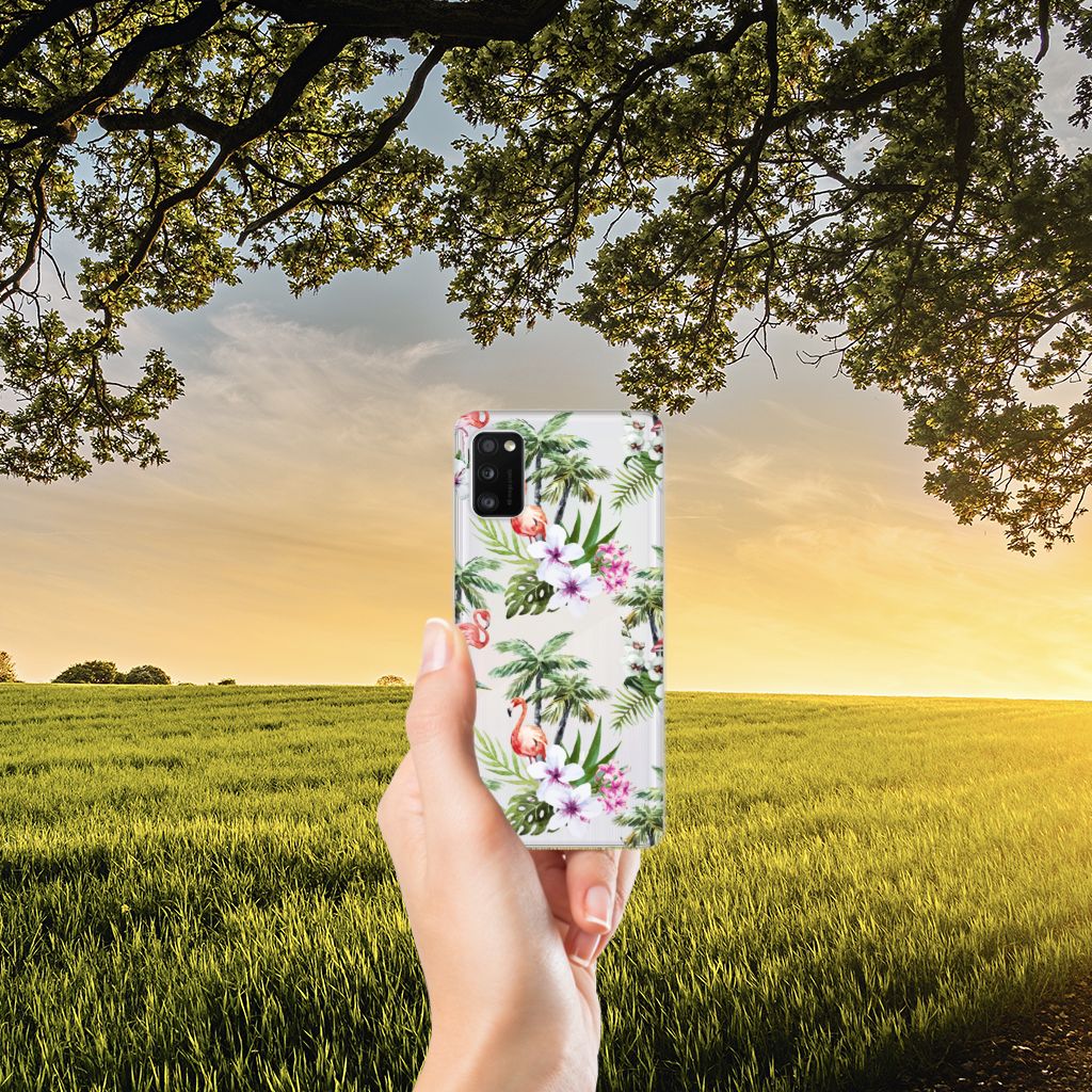 Samsung Galaxy A41 TPU Hoesje Flamingo Palms B2C Telecom