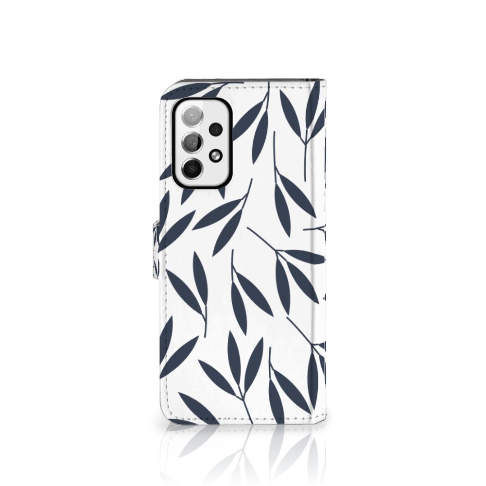 Samsung Galaxy A73 5G Hoesje Leaves Blue