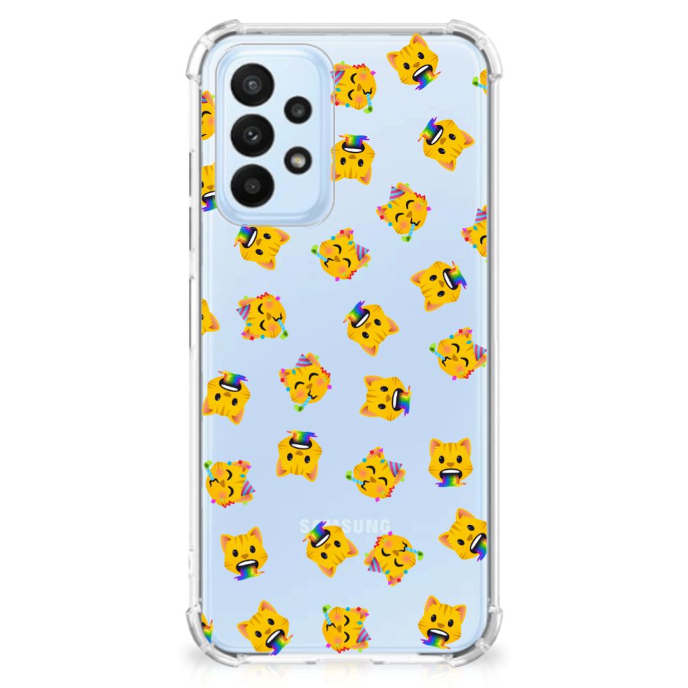 Doorzichtige Silicone Hoesje voor Samsung Galaxy A23 Katten Emojis - B2C Telecom