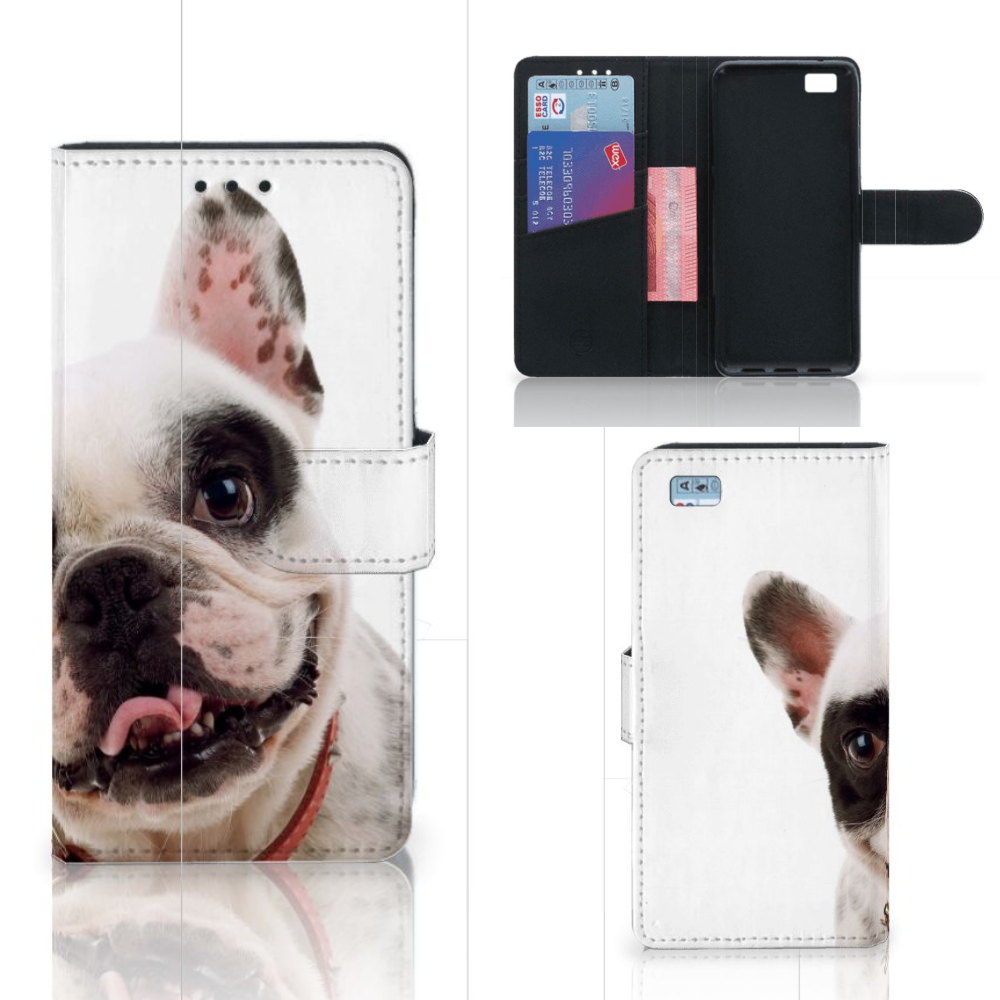 Huawei Ascend P8 Lite Telefoonhoesje met Pasjes Franse Bulldog