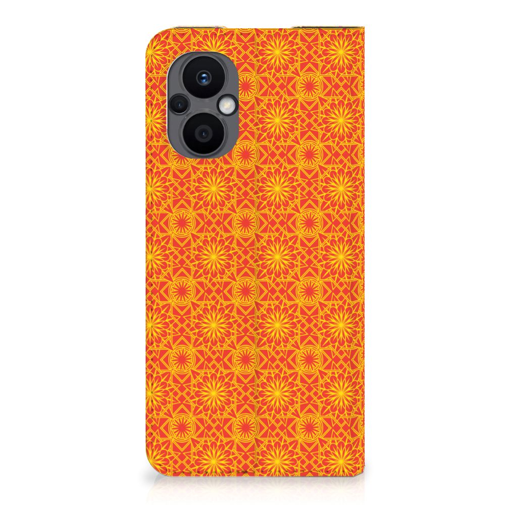 OPPO Reno8 Lite Hoesje met Magneet Batik Oranje - B2C Telecom