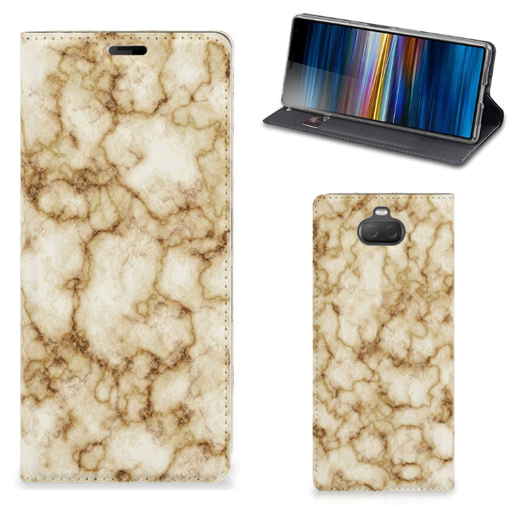 Sony Xperia 10 Plus Standcase Marmer Goud