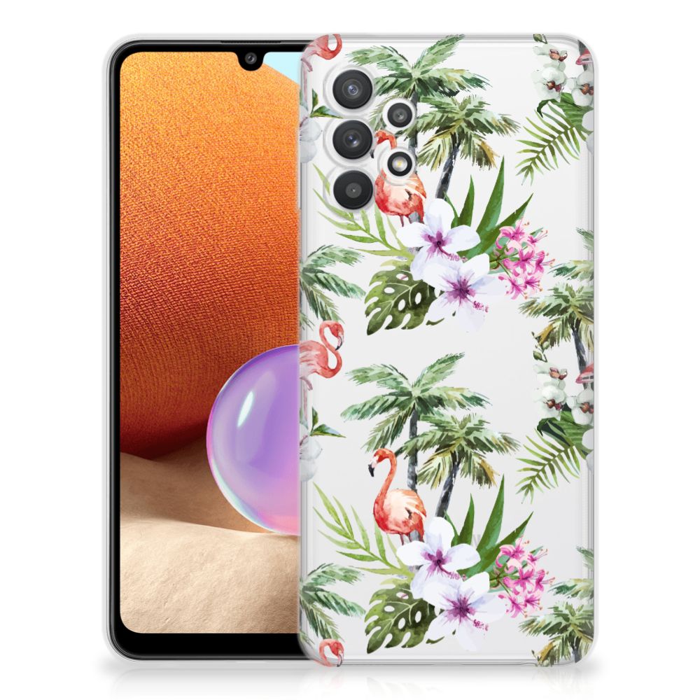 Samsung Galaxy A32 4G | A32 5G Enterprise Editie TPU Hoesje Flamingo Palms