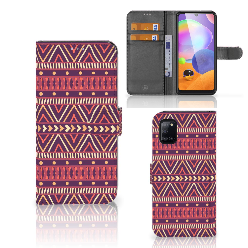 Samsung Galaxy A31 Telefoon Hoesje Aztec Paars