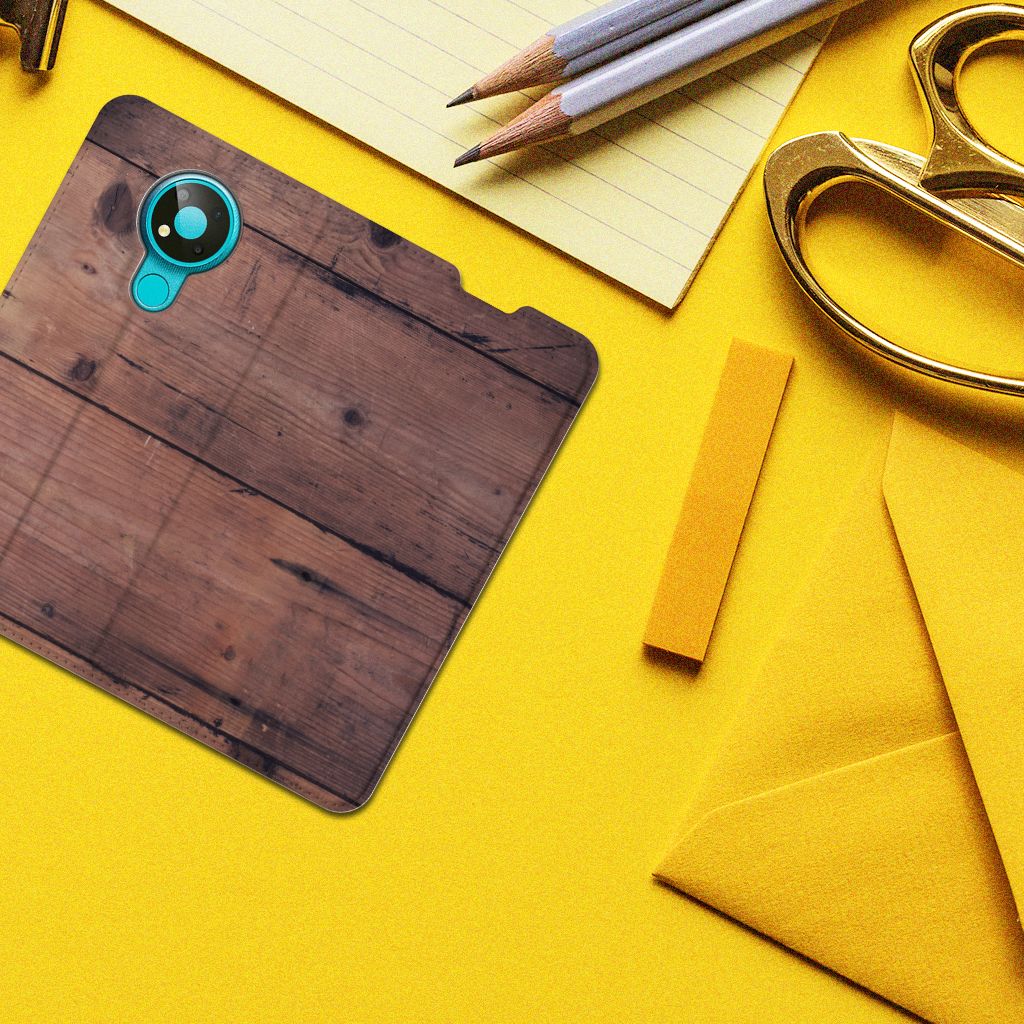 Nokia 3.4 Book Wallet Case Old Wood - B2C Telecom