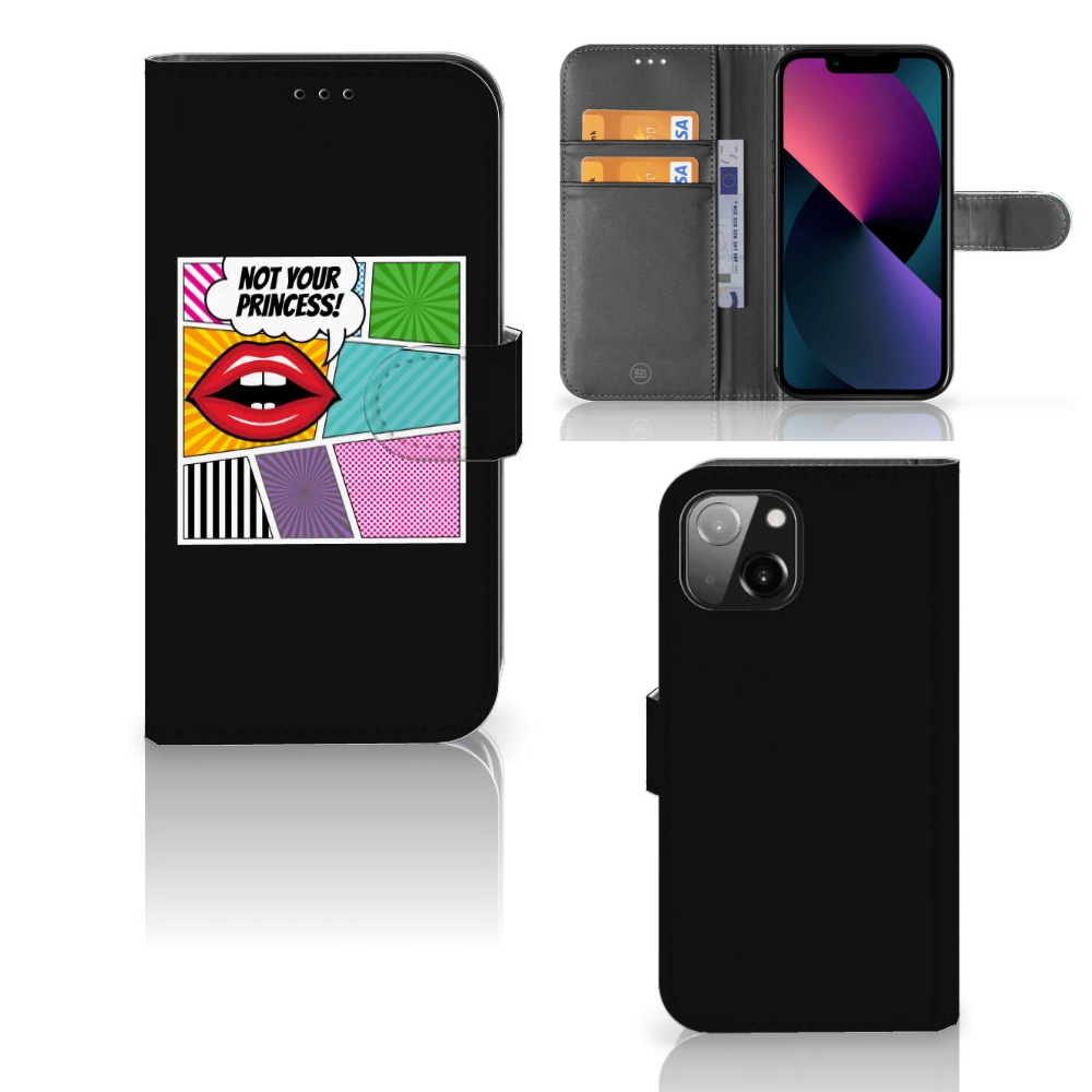 Apple iPhone 13 Wallet Case met Pasjes Popart Princess