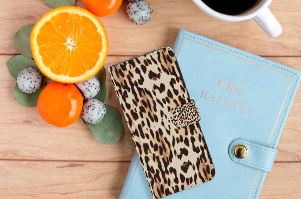 Xiaomi Redmi 10C Telefoonhoesje met Pasjes Leopard