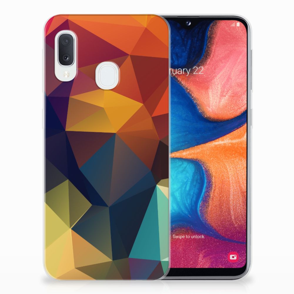 Samsung Galaxy A20e TPU Hoesje Polygon Color