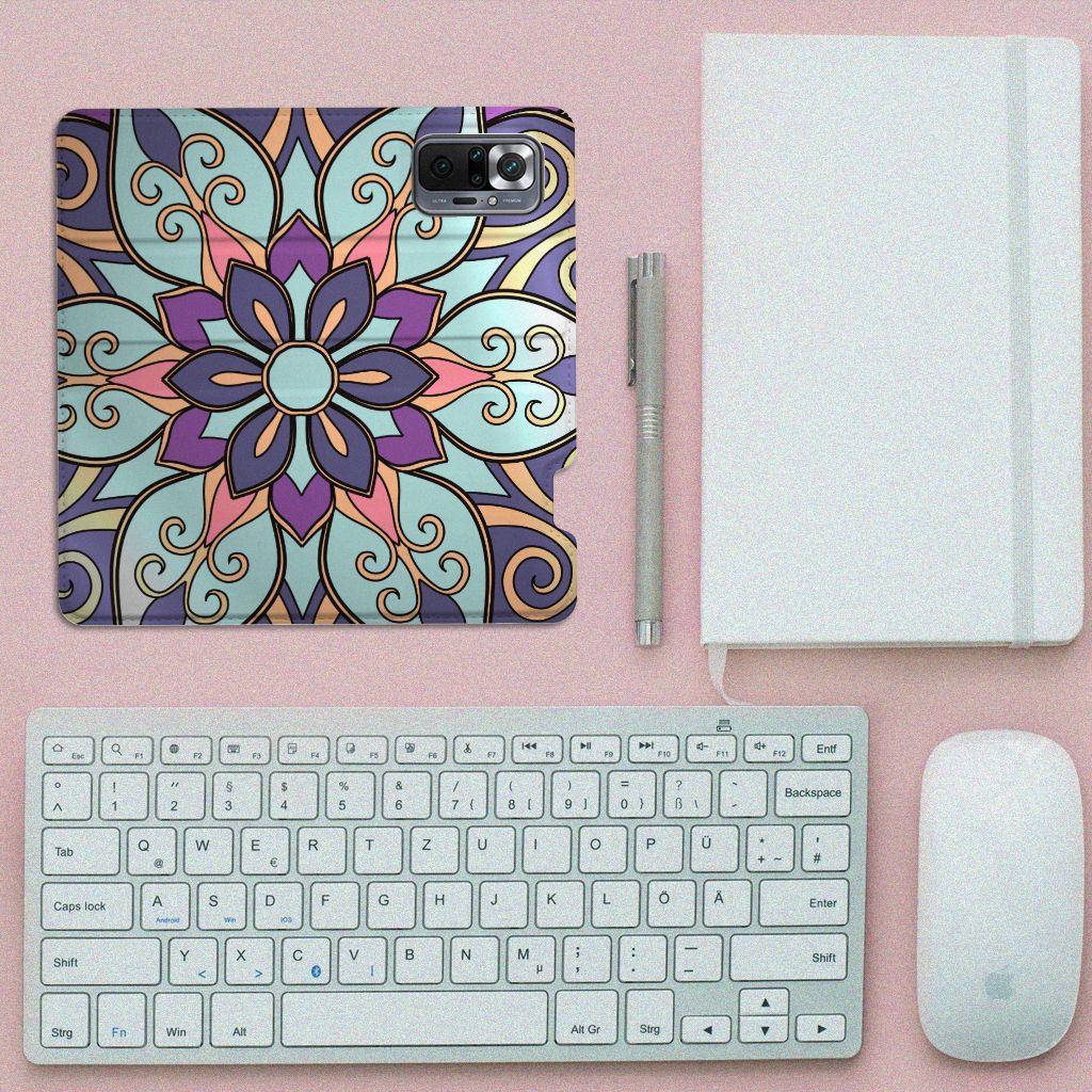 Xiaomi Redmi Note 10 Pro Smart Cover Purple Flower - B2C Telecom