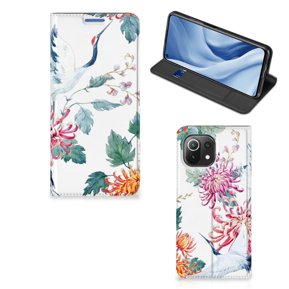 Xiaomi 11 Lite NE 5G | Mi 11 Lite Hoesje maken Bird Flowers