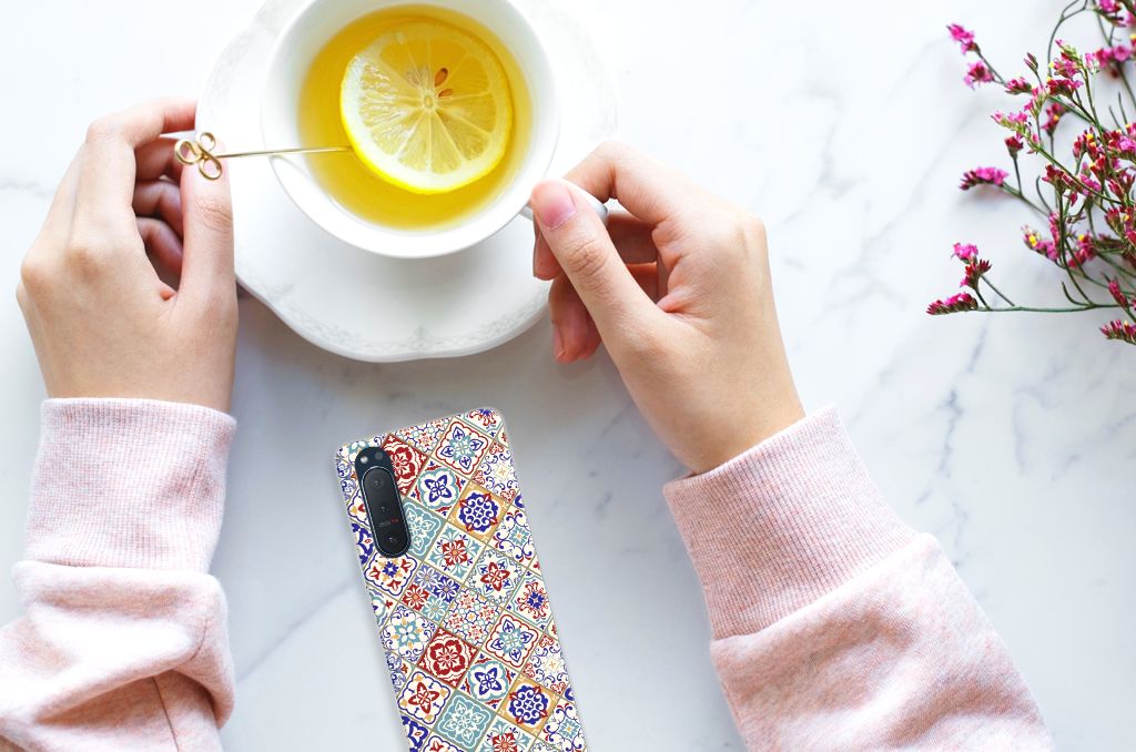 Sony Xperia 5II TPU Siliconen Hoesje Tiles Color B2C Telecom