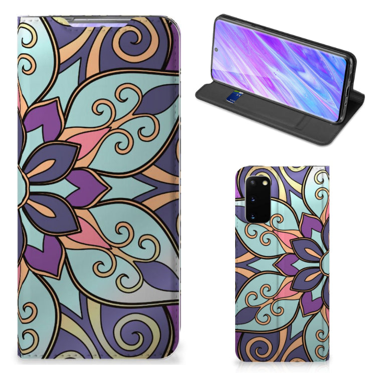 Samsung Galaxy S20 Smart Cover Purple Flower