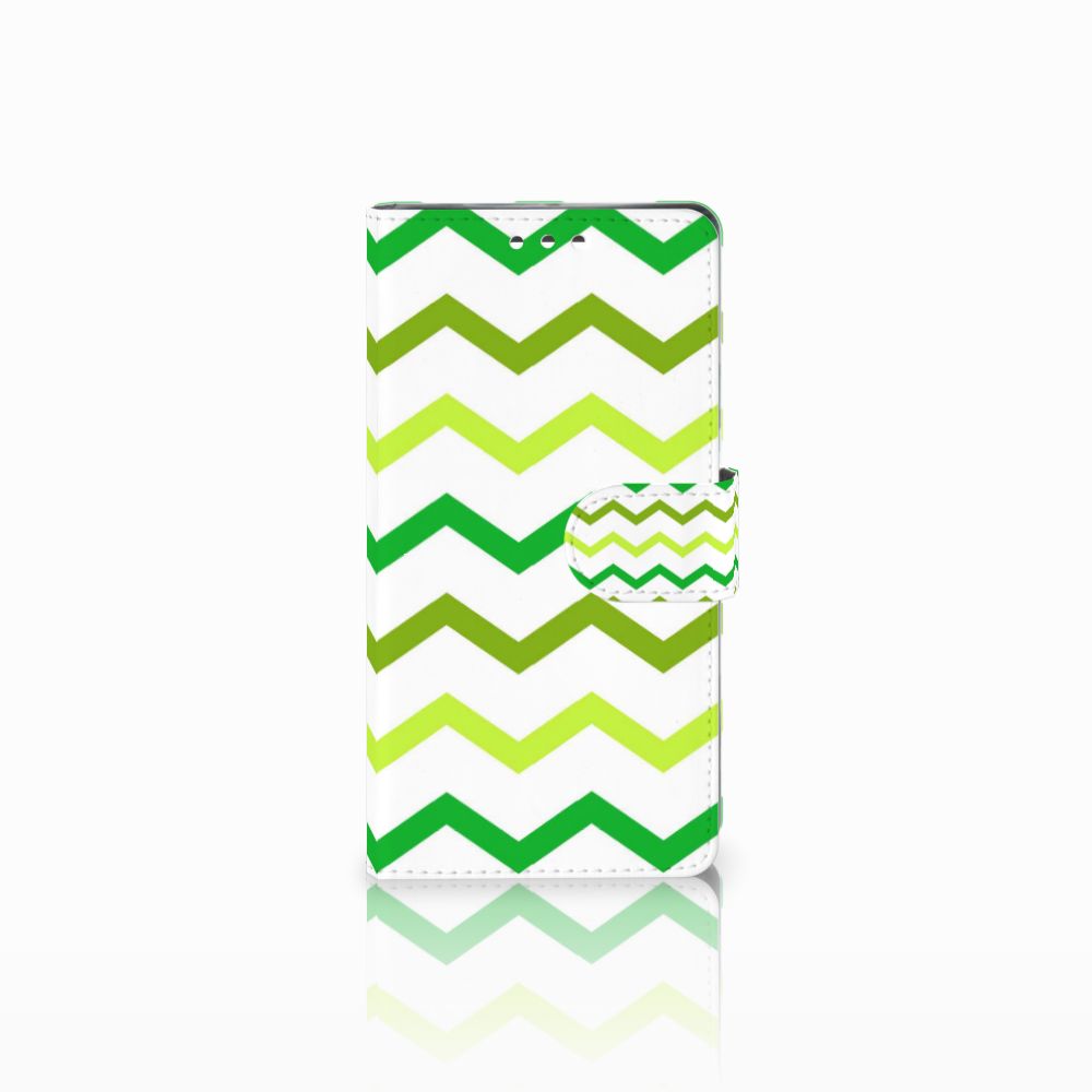 Sony Xperia XZ1 Telefoon Hoesje Zigzag Groen