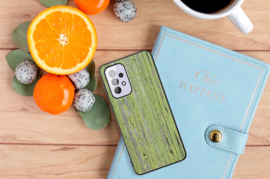 Samsung Galaxy A33 5G Houten Print Telefoonhoesje Green Wood B2C Telecom