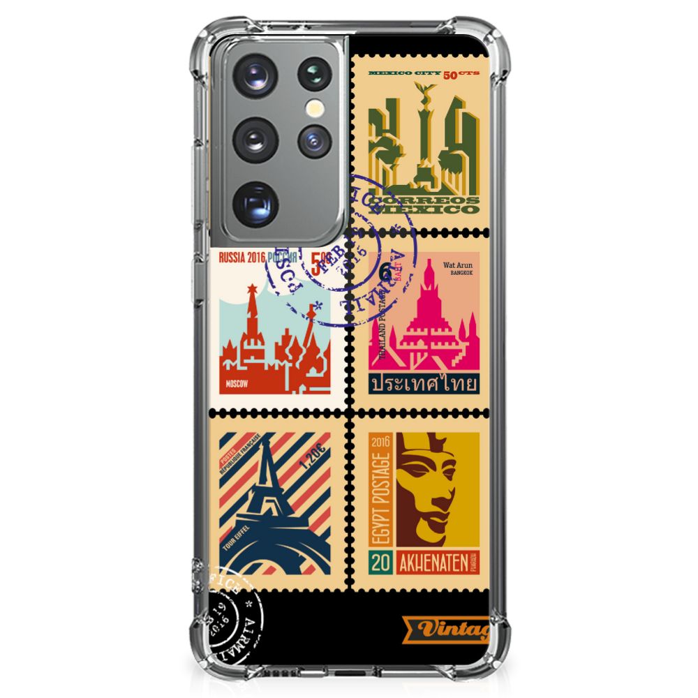 Samsung Galaxy S21 Ultra Telefoonhoesje met valbescherming Postzegels B2C Telecom
