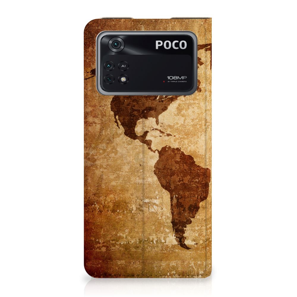 Poco X4 Pro 5G Book Cover Wereldkaart - B2C Telecom