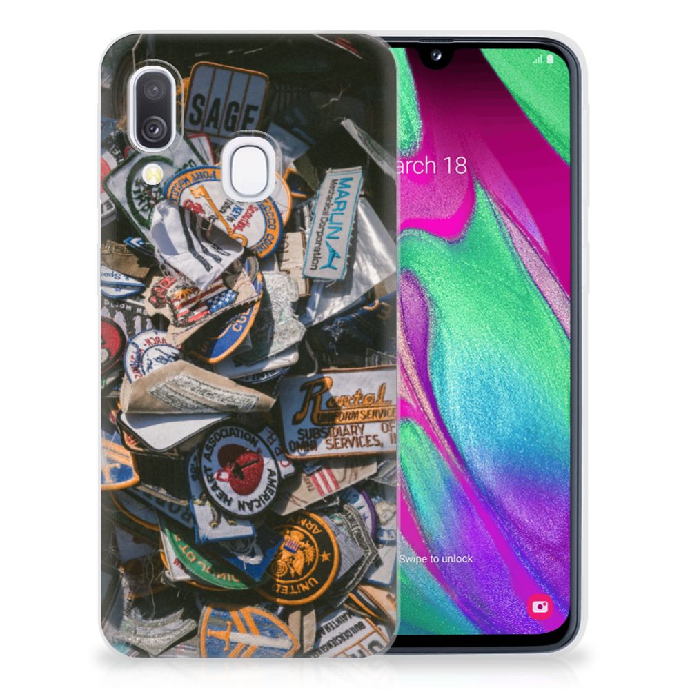 Samsung Galaxy A40 Siliconen Hoesje met foto Badges