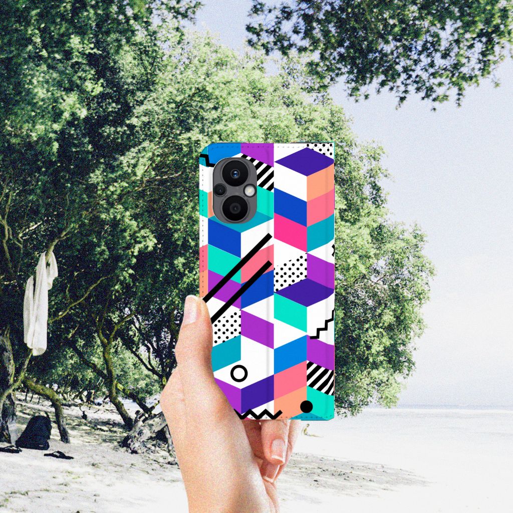 OPPO Reno8 Lite Stand Case Blokken Kleurrijk - B2C Telecom