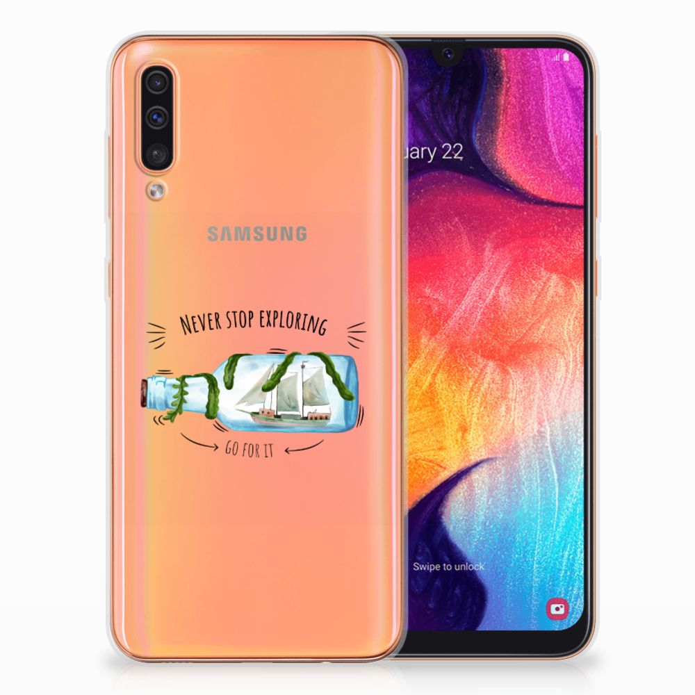 Samsung Galaxy A50 Telefoonhoesje met Naam Boho Bottle